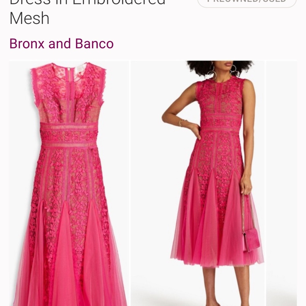 Bronx and Blanco embroidered mesh midi dress - Picture 3 of 11